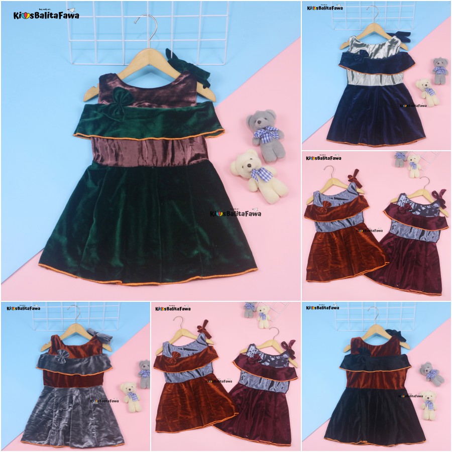 Dress Rachel uk 1-2 Tahun / Dres Kensi Pakaian Export Quality Anak Perempuan Gaun Baju Pesta