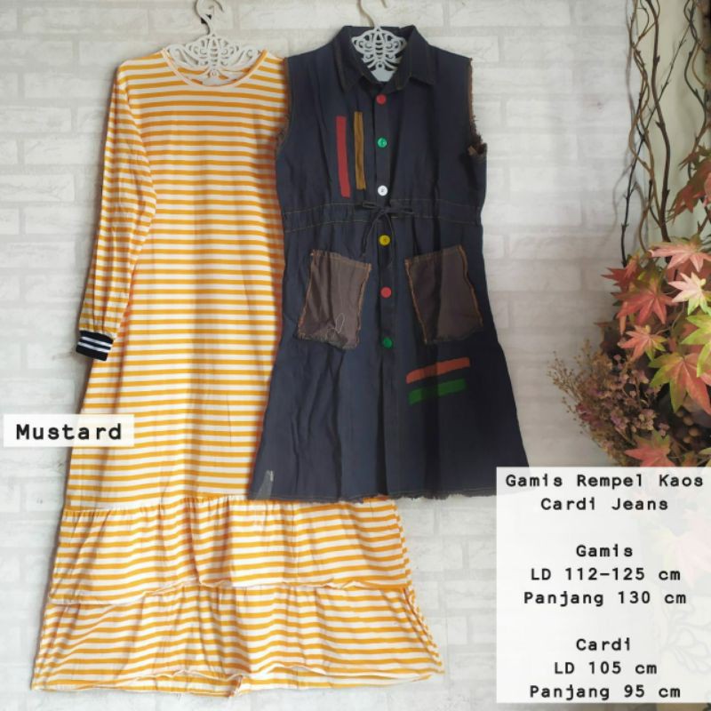 Gamis Perempuan Set Rompi Jeans