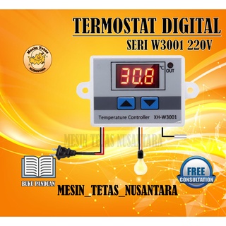Termostat Digital 220V Termostat W3001 AC Untuk Mesin Tetas