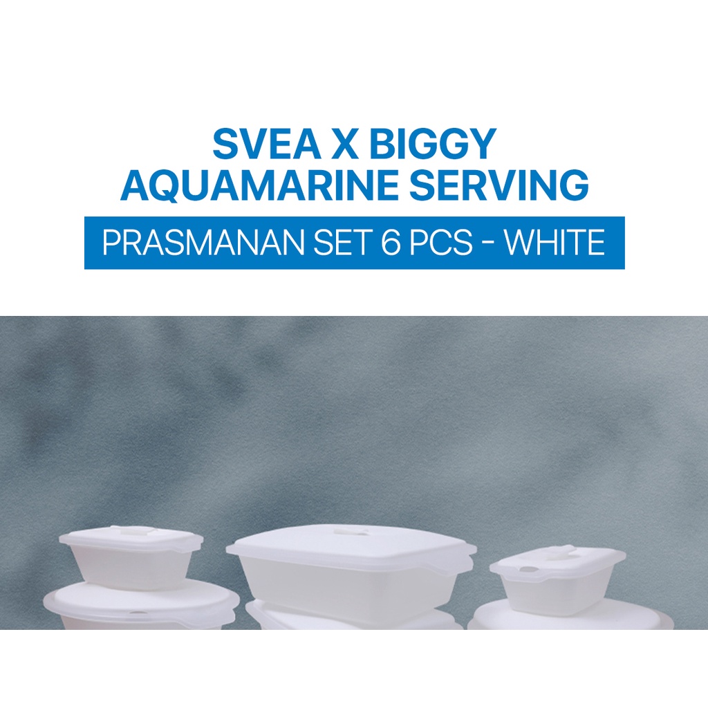 SVEA x BIGGY Aquamarine Serving Set 6 Pcs - Prasmanan Set - White