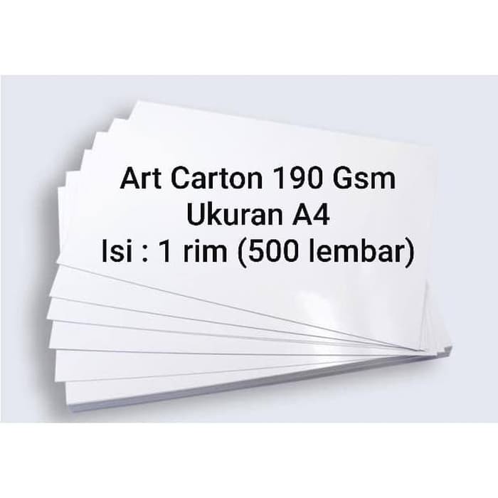 

Art Carton 190 Gsm A4 1 Rim Berkualitas