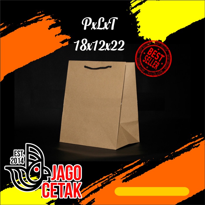 

PROMO paperbag 18x12x22 PxLxT craft coklat polos paper bag