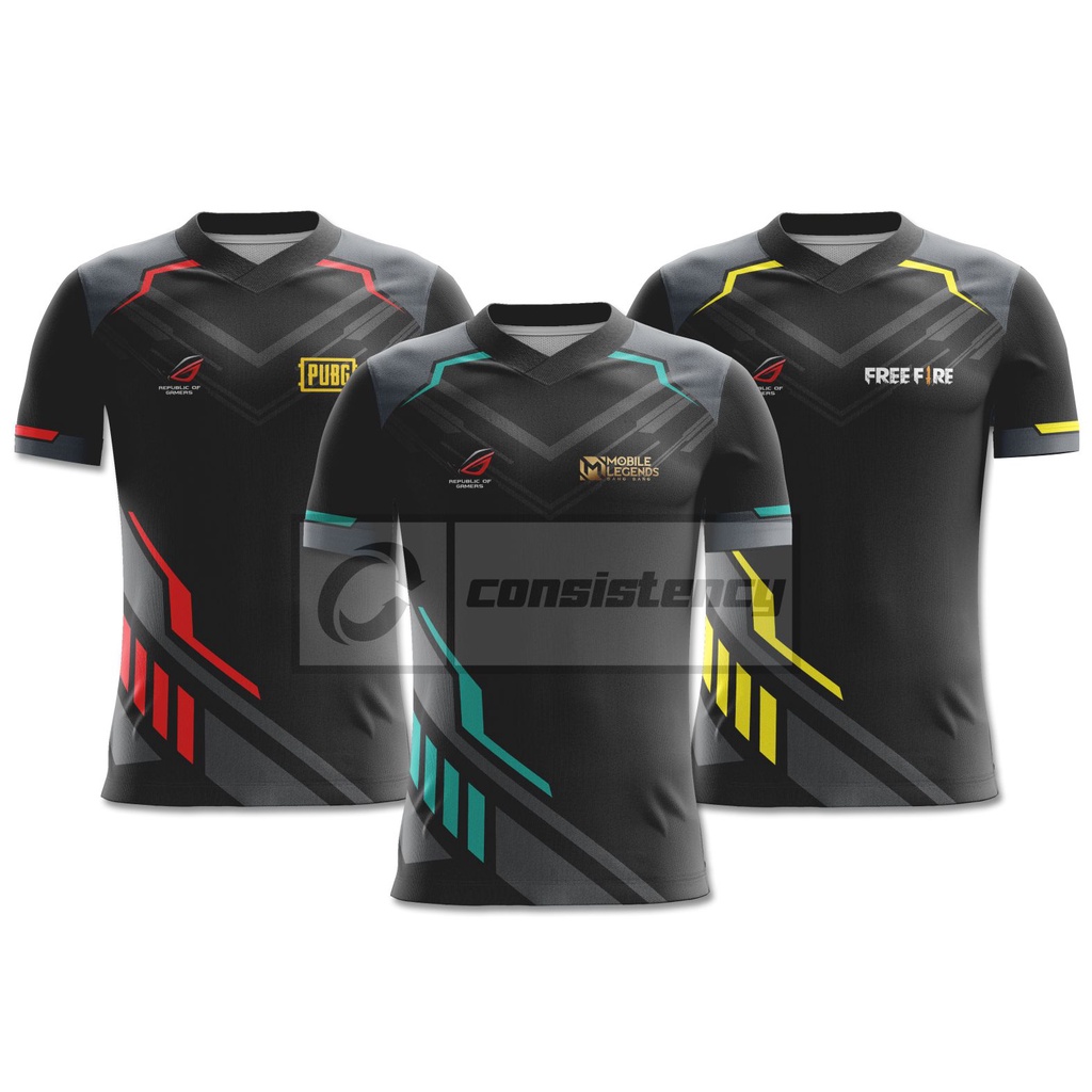 JERSEY GAME TIM/SQUAD ESPORT MOBILE LEGEND,PUBG,FREEFIRE FULLPRINT FREE DESAIN/NICKNAME