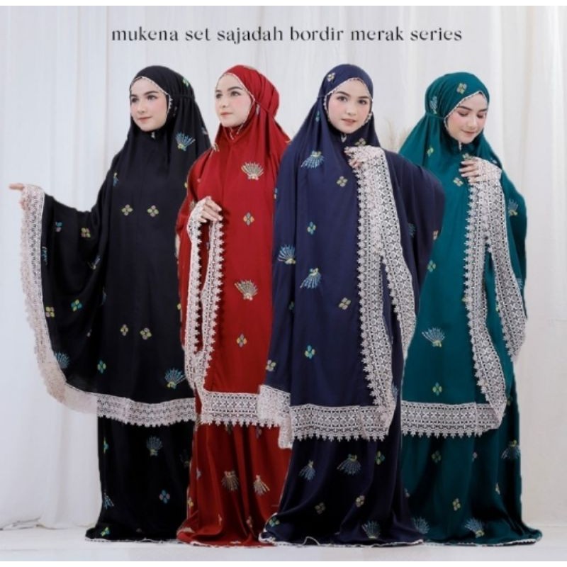 Mukena Dewasa Bordir Set Sajadah/Mukena Bordir Terbaru