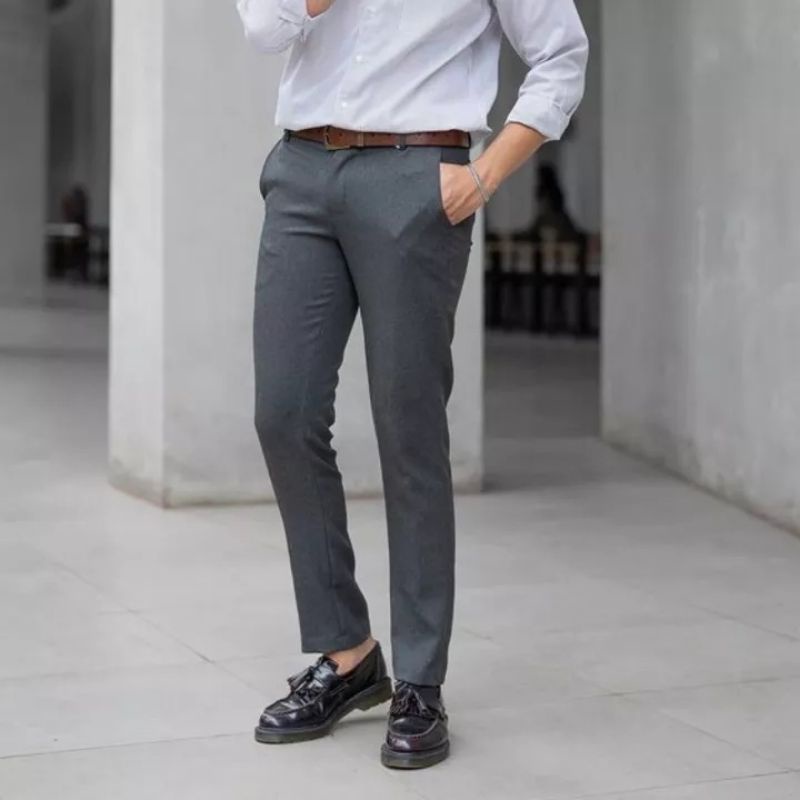 CELANA KANTOR FORMAL PRIA SLIMFIT BAHAN DASAR KAIN WOLL KUALITAS