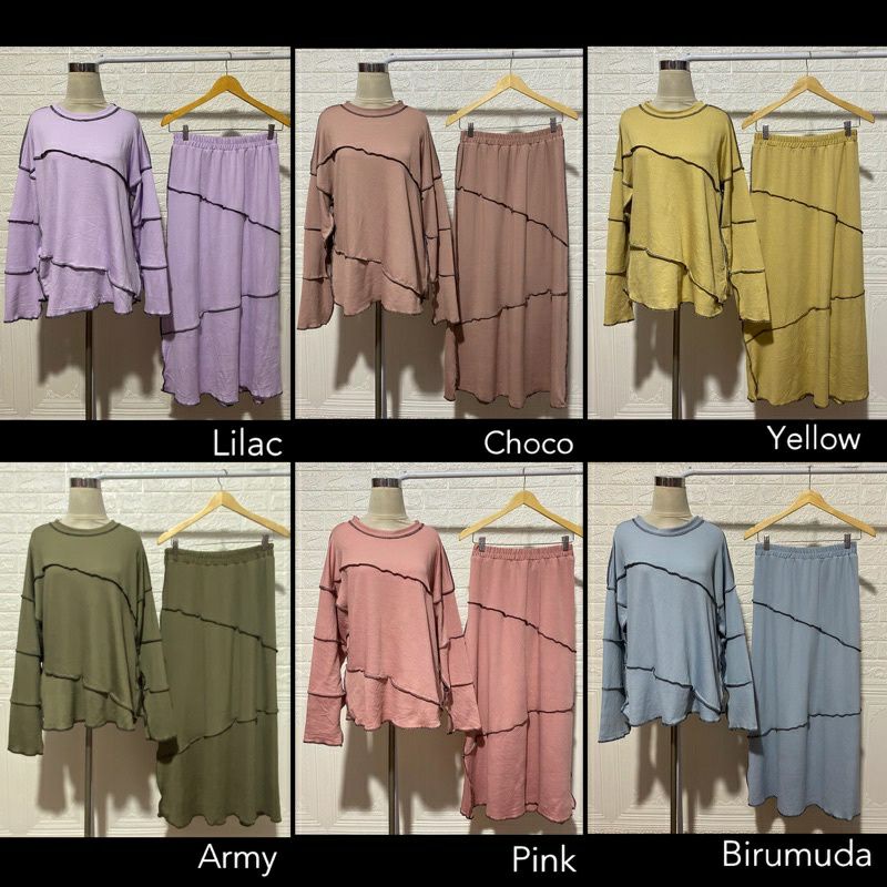 ONE SET LALISA SET ROK JUMBO STELAN VIRAL JAHIT TERBALIK SET