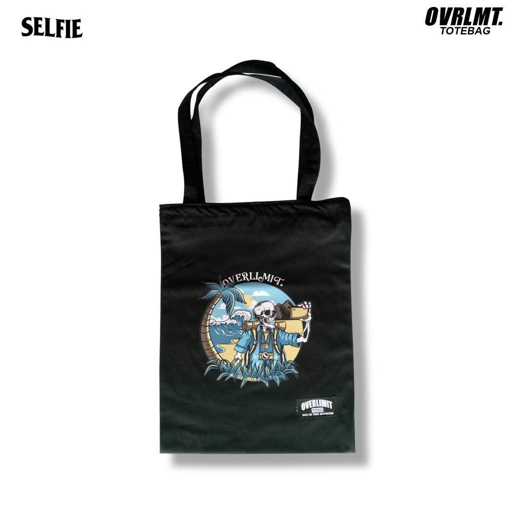 Tas Totebag OVERLIMIT Tote Bag Resleting Serba Guna / Totbag Distro Tas Tootbag Casual Tot Bag Motif Selfie