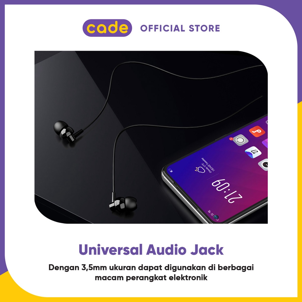 CADE Black Earbuds Bass Android iPhone - OPPO Official Accessories-5
