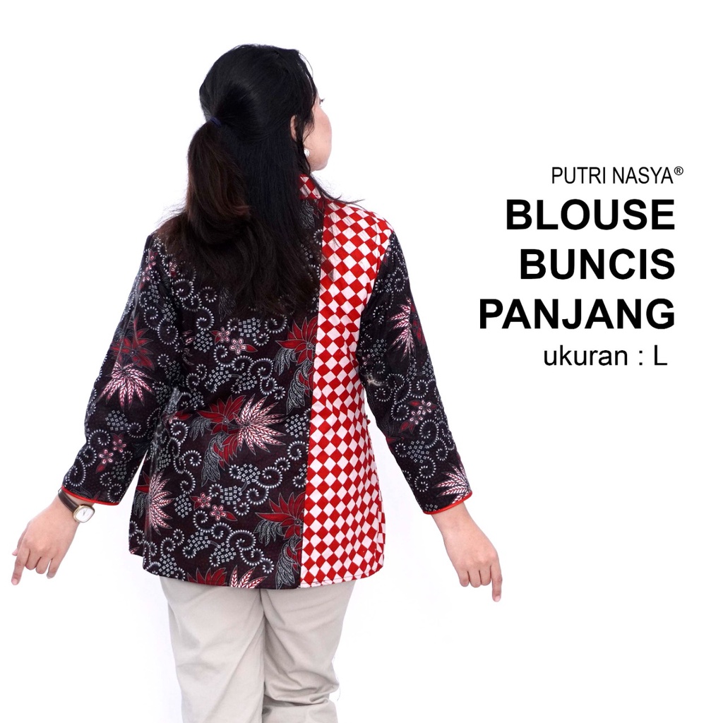 Atasan Batik Jumbo Wanita Blouse Big Size Wanita Lengkap S-M-L-XL-2L-3L-4L-5L-6L-7L Model Blus Jumbo Seragam Batik / Atasan Batik LD 140 Pakaian Kekinian