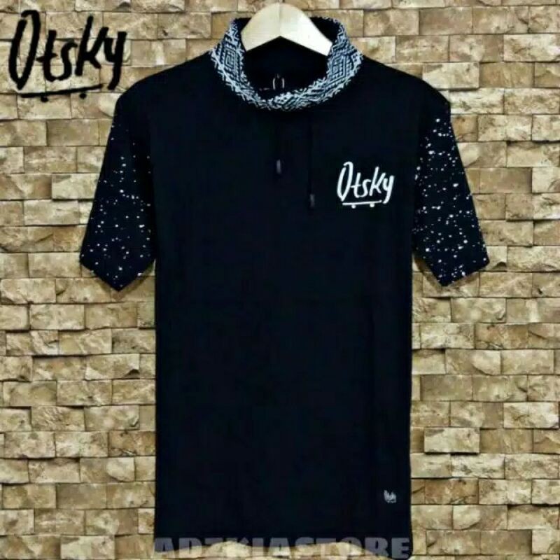 KAOS DISTRO ORI OTSKY T-NECK BLACK