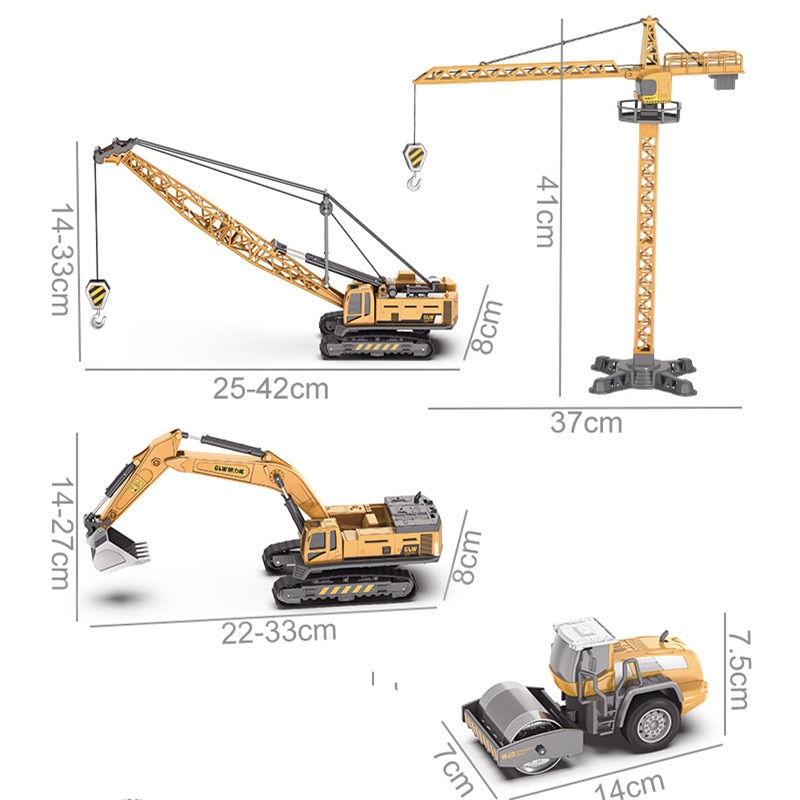 Mainan Truk Excavator Bahan Alloy Metal Diecast Untuk Anak