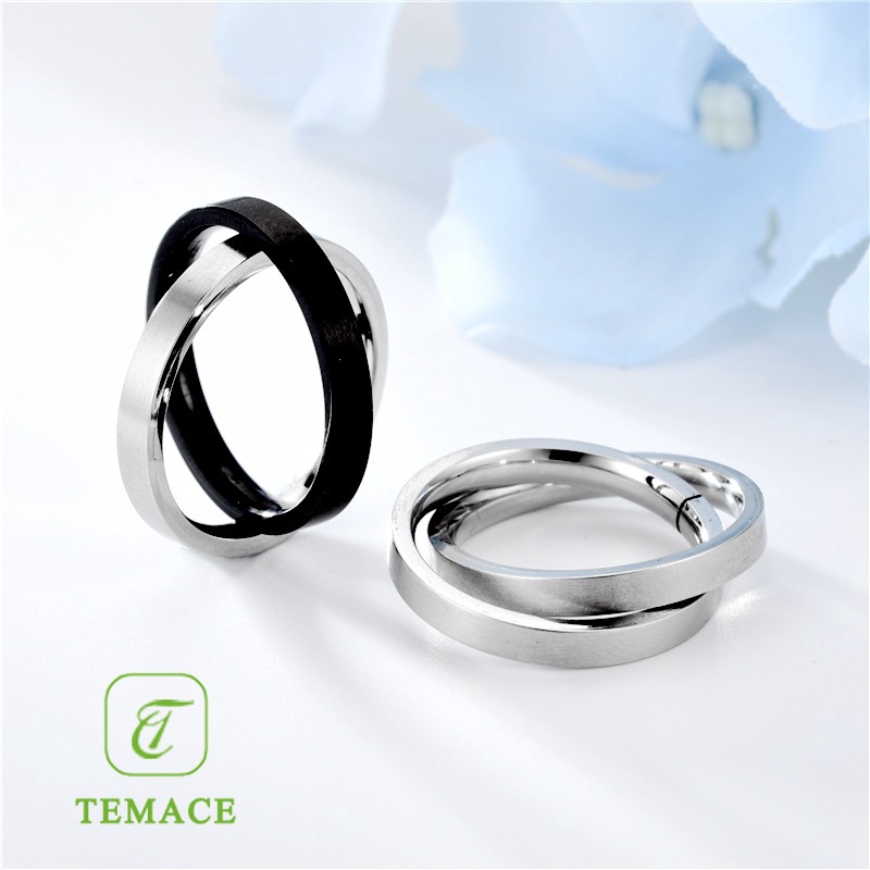 Cincin Titanium Wanita Lapis Emas Anti Karat CT20-18