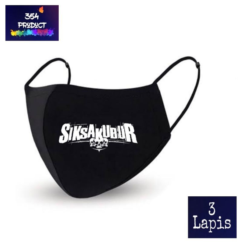 Masker Kain 3 Lapis - Band Metal ( Siksa kubur )
