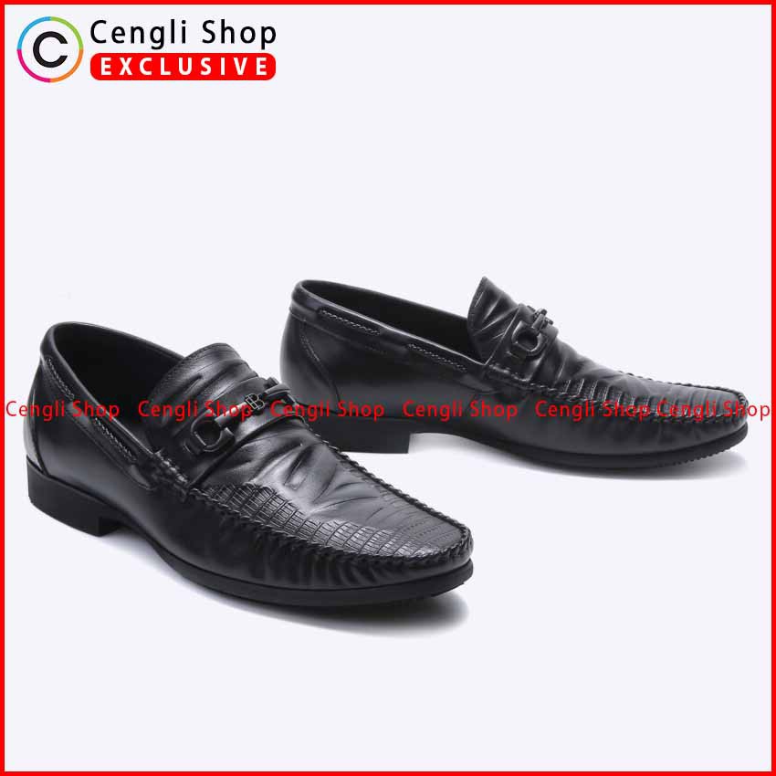 SEPATU PANTOFEL EVERBEST PRIA ORIGINAL FORMAL KULIT ASLI HITAM EM01