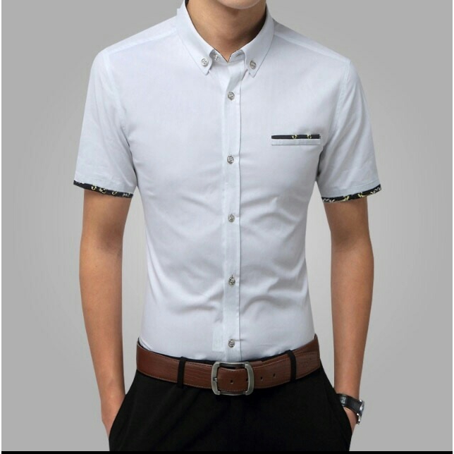 Kemeja Pria JIRO / Bahan Katun / Lengan Pendek / Kemeja Polos [ Size M L XL ]