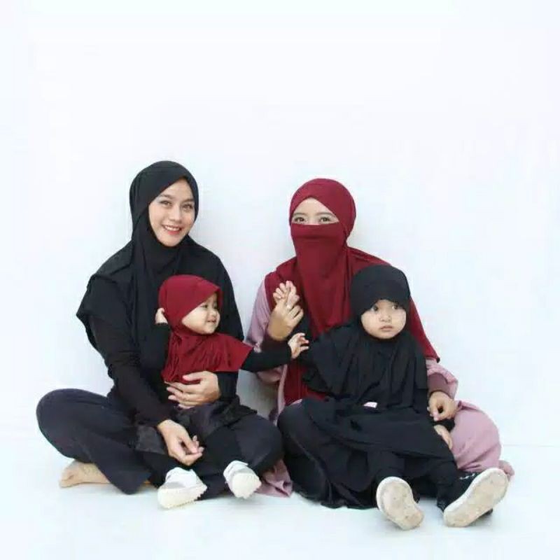 kerudung couple ibu anak jilbab bayi