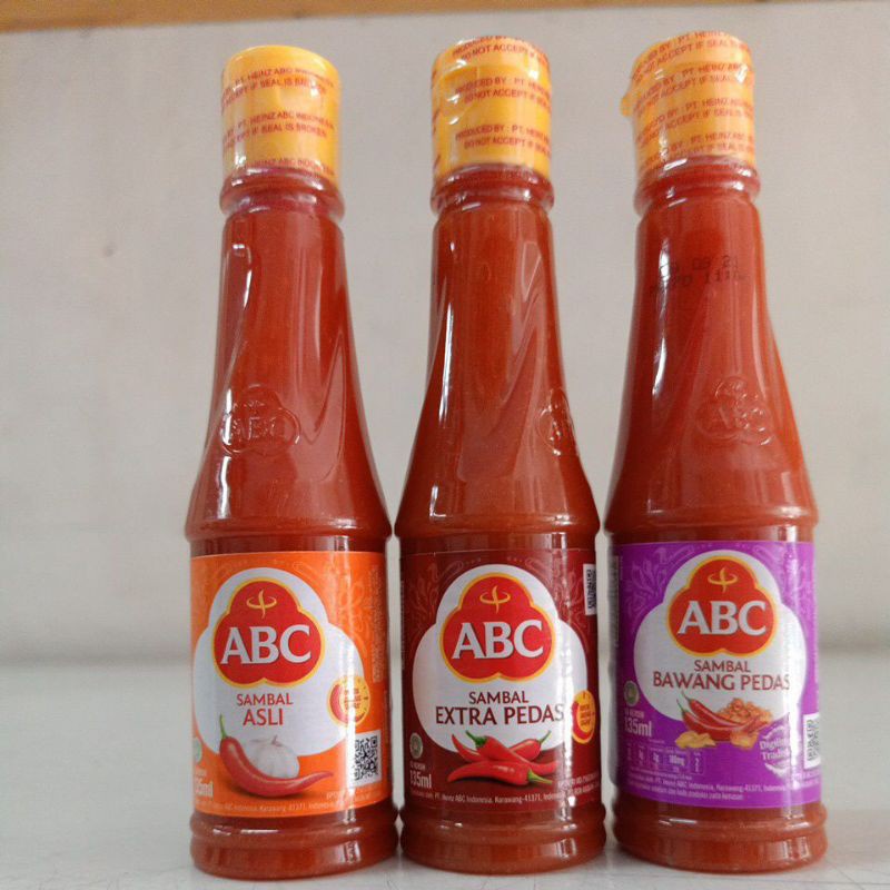 

ABC Sambal Asli, Extra Pedas & Sambal Bawang Pedas Botol 135ml
