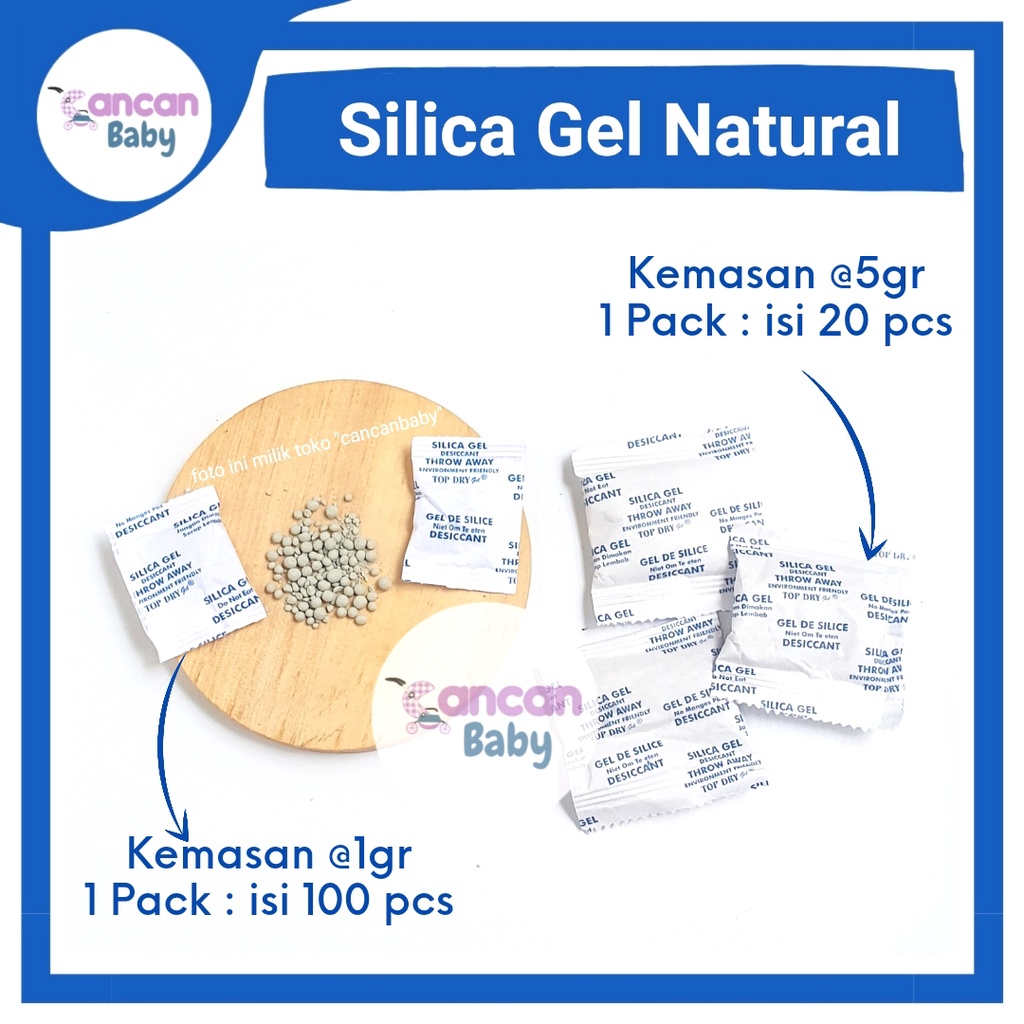 Silica Gel Natural Alami Food Grade Penyerap Lembab Anti Jamur isi 100 pcs Laundry Sepatu Baju Tas