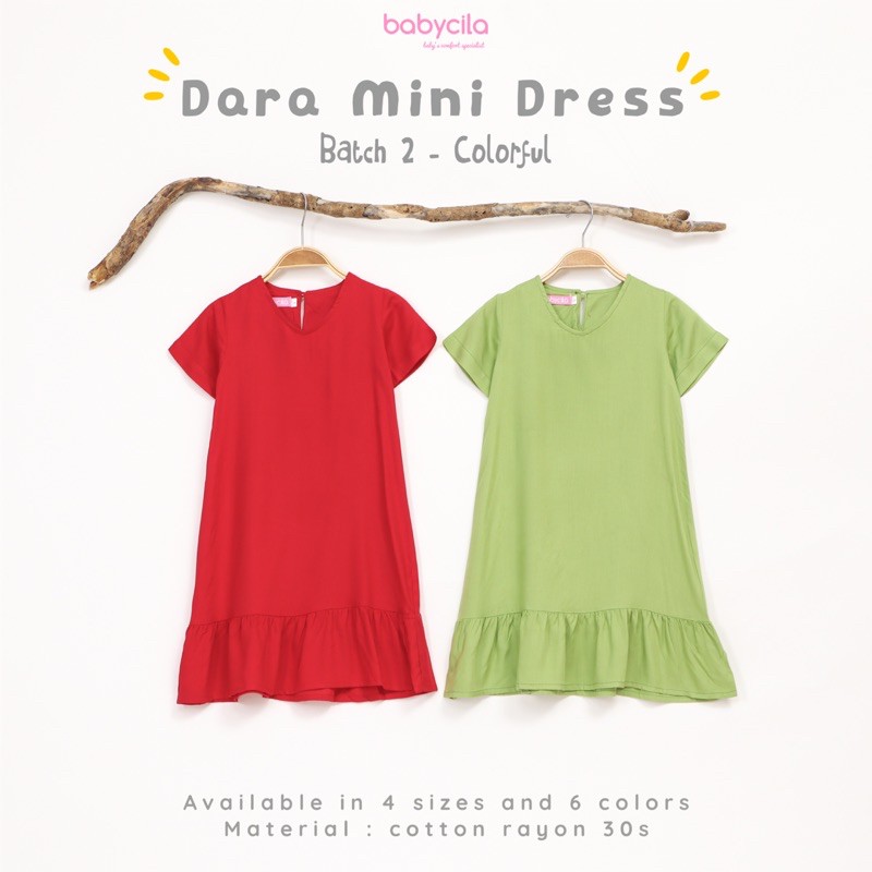 Babycila Daster Anak Rayon Dara Mini Dress Colorful 1-4th