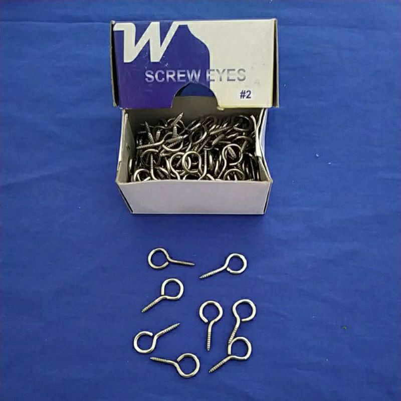 Skrup Gantung mata Tutup/ Screw Eyes no 2 isi 5 pcs