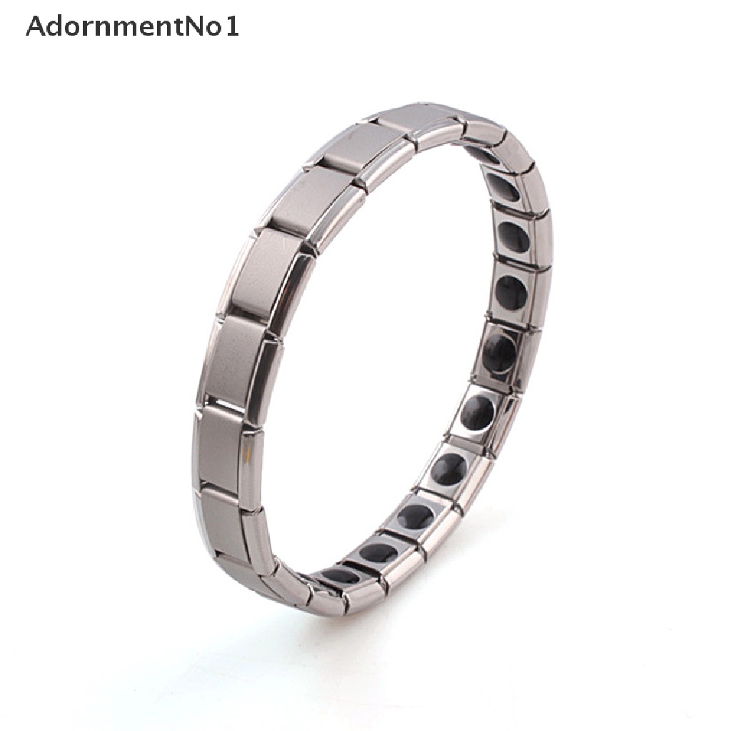 (AdornmentNo1) Gelang Tangan Elastis Bahan Titanium Steel Untuk Kesehatan Pria / Wanita