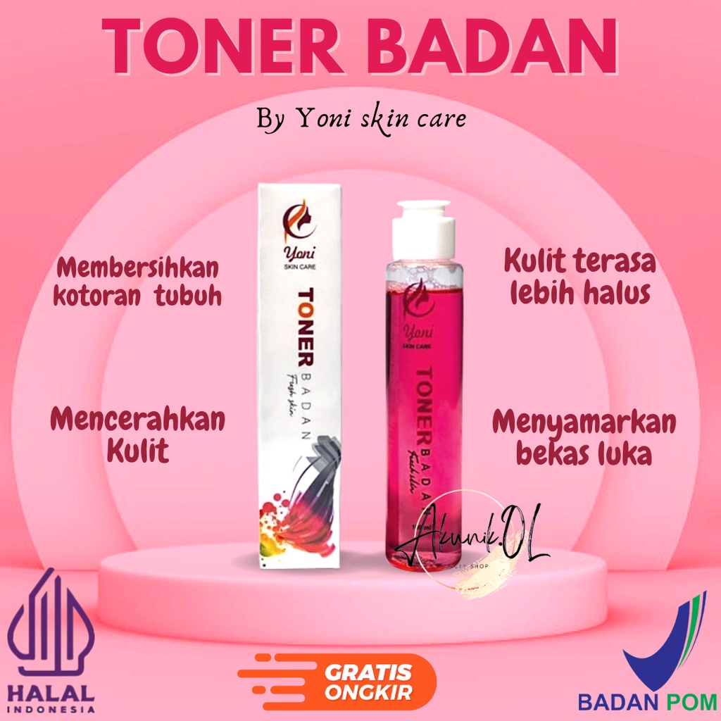 TONER BADAN PENGHILANG DAKI | YONI SKINCARE TONER BADAN 100ML BPOM