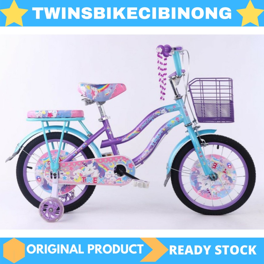 Sepeda Anak 18 Trex Unicorn-Ungu Biru