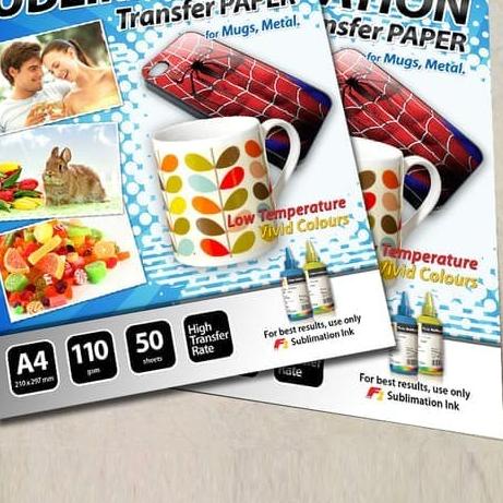 

❈ Kertas Sublim / Sublimation Paper for Mug ukuran A4 isi 50 Lembar ➳
