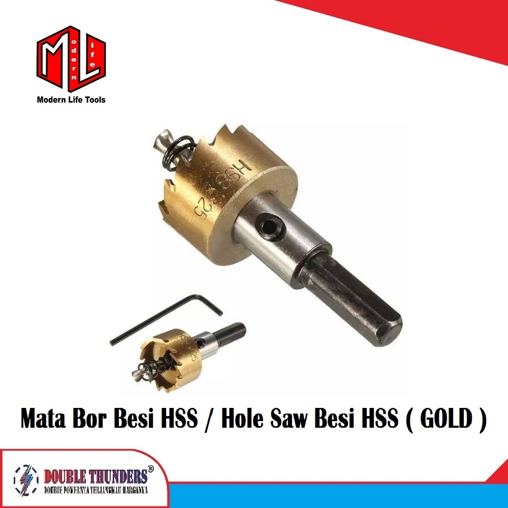 HOLE SAW BESI H.S.S GOLD - MATA BOR BESI HSS GOLD ( 12mm Sampai 38mm )