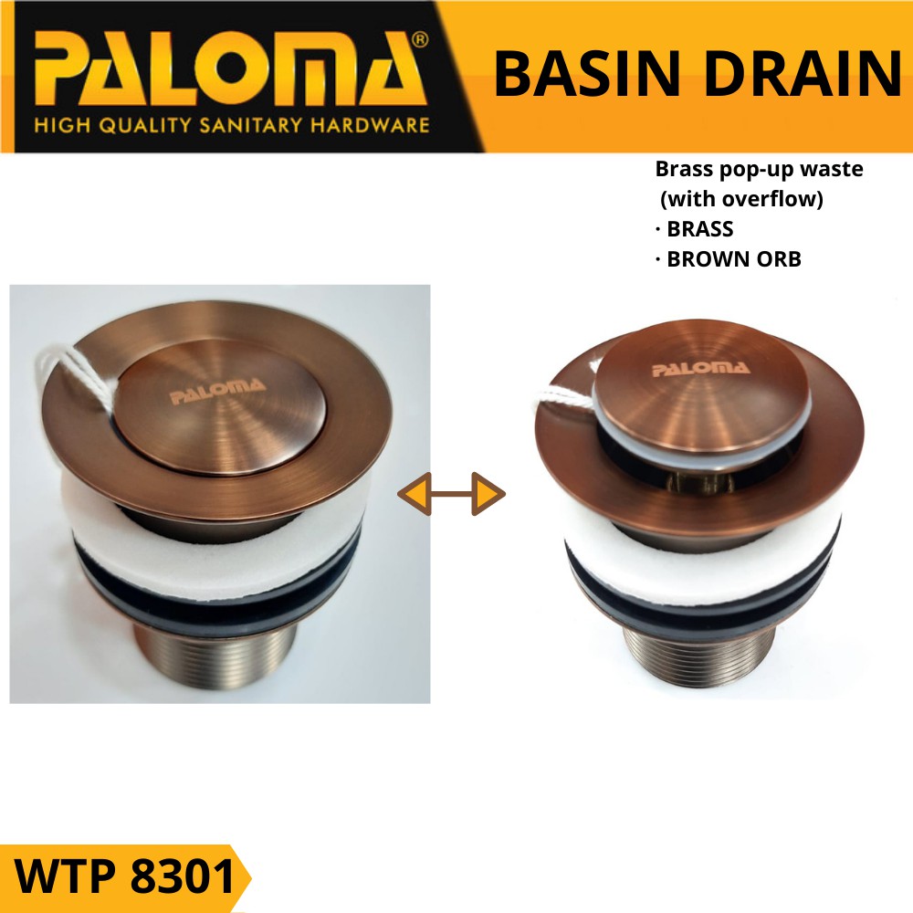 PALOMA WTP 8301 Afur Wastafel Kepala Sifon Washtafel BROWN BRASS ORB Jadilah Yang Pertama Mengulas P