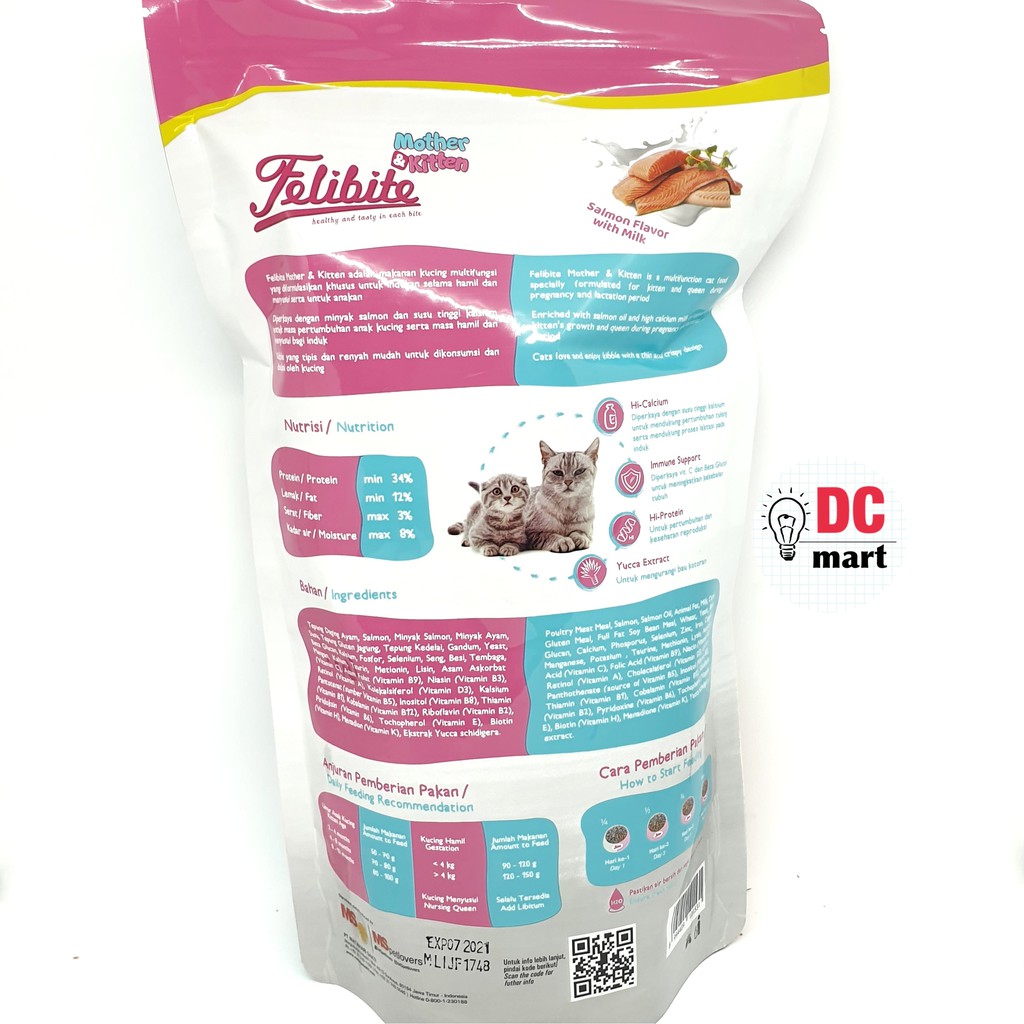 Felibite Mother &amp; Kitten 800 gr / Dry Food Makanan Kucing