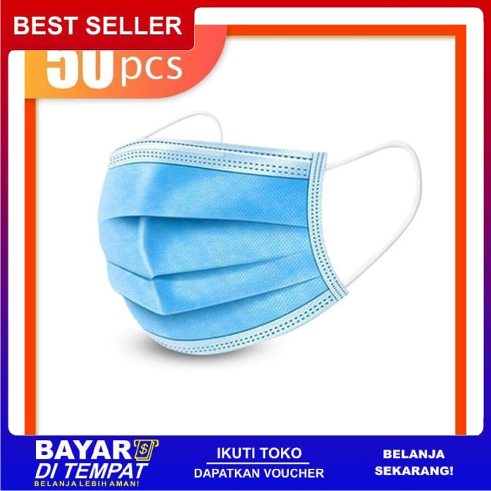 Masker 3 Ply isi 50 Pcs disposable Surgical mask Masker Bedah Earloop FF