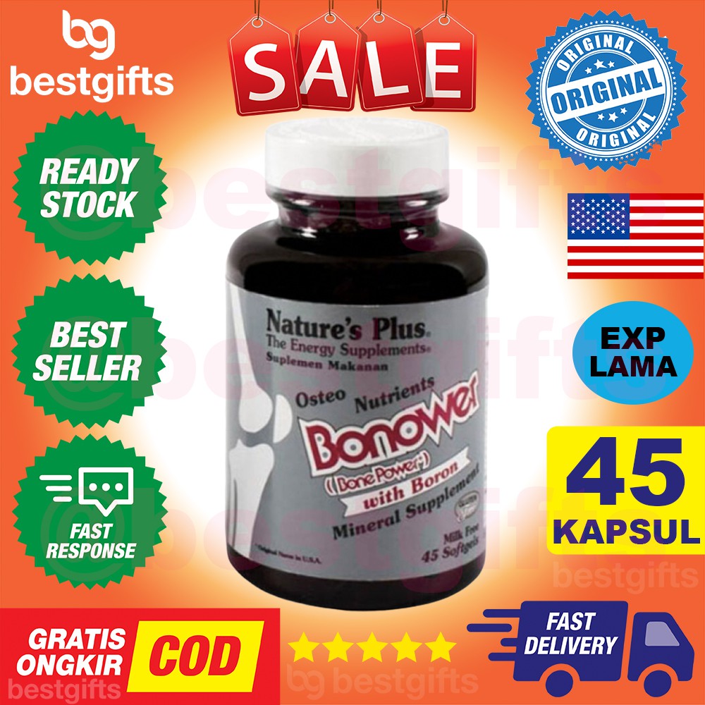 NATURE'S NATURES NATURE PLUS BONOWER CALCIUM KALSIUM KESEHATAN SENDI TULANG OSTEOPOROSIS 45 KAPSUL