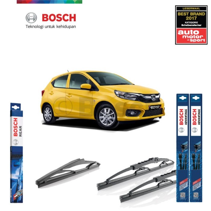 Wiper Depan Belakang Honda All New Brio Bosch Advantage