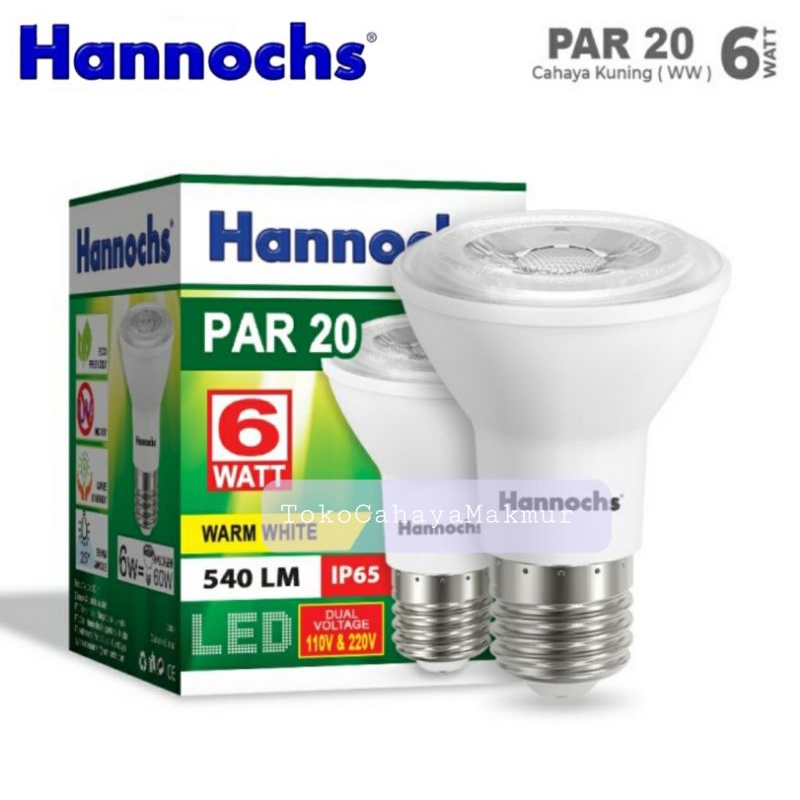 Lampu Sorot/Lampu LED PAR 20 6w 6watt Hannochs SpotLight CDL/WW