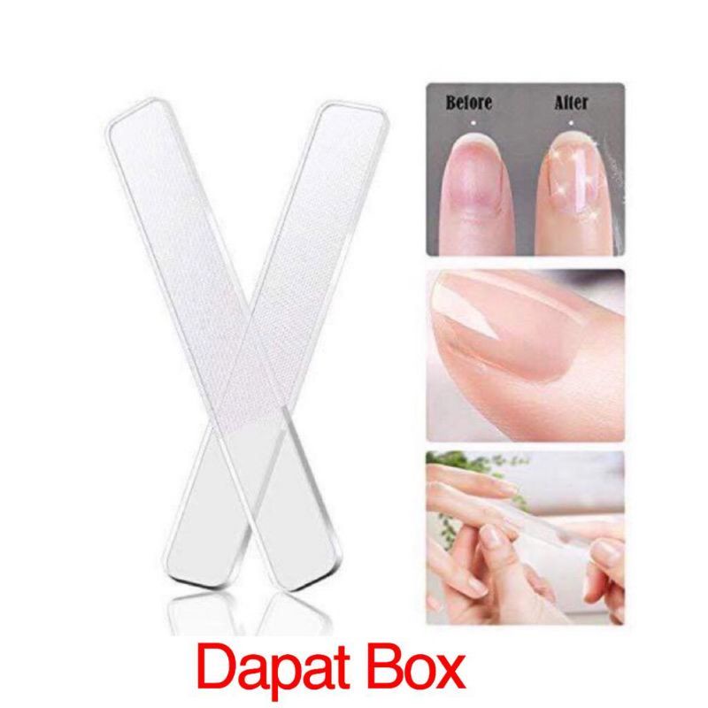 (BOX) Kikir Kuku Kaca manicure padicure mengkilap kuku bening kuku