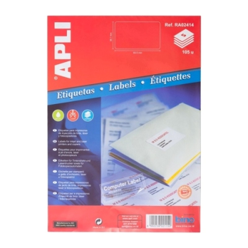 

[Store] APLI Label White Paper 63.5 X 38.1MM 105 unit RA02414
