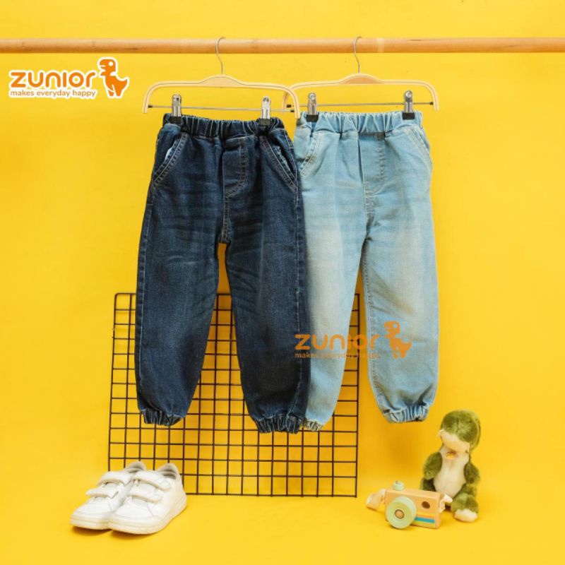 Celana Anak Jogger Jeans Zunior Premium 2 Warna 1-9 Tahun