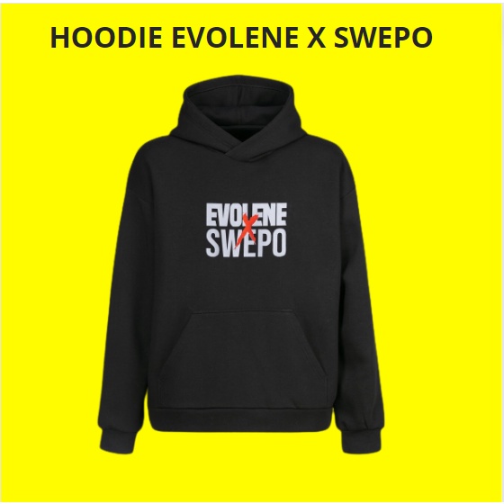 HOODIE EVOLENE X SWEPO ORIGINAL WARNA HITAM