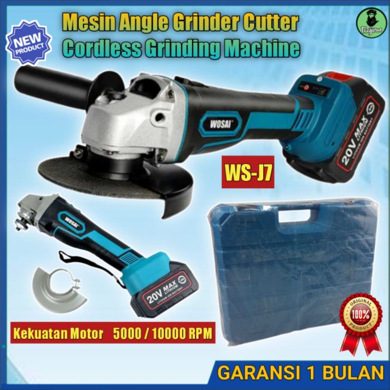 Jual PROMO Mesin Gerinda Baterai Cas Angle Grinder Cutter Cordless ...