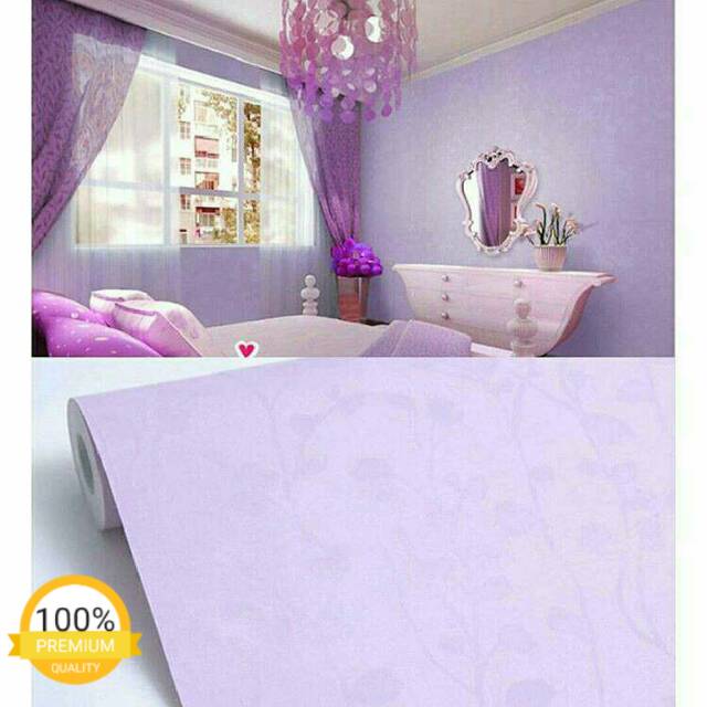 Big sale Wallpaper sticker dinding kamar ungu polos 