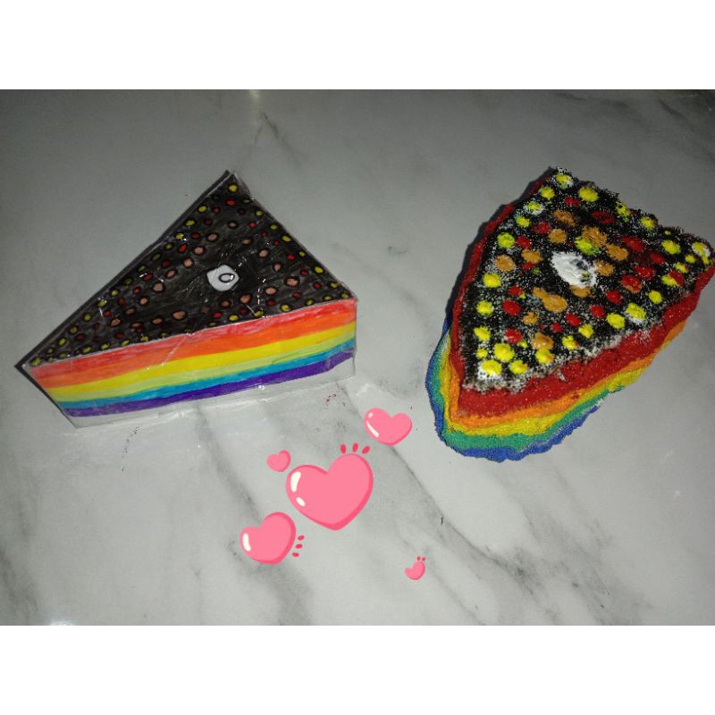 Homemade Squishy Rainbow cake