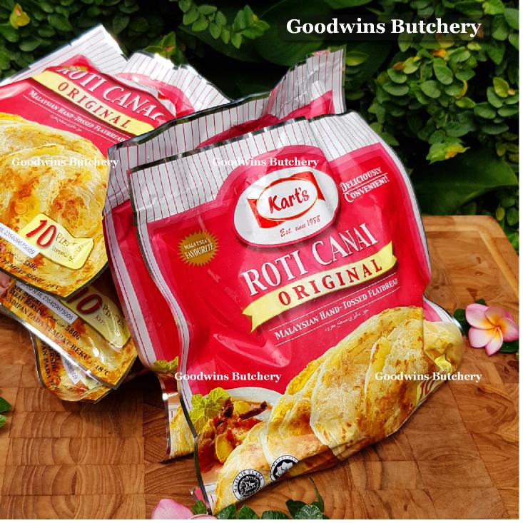 

ROTI CANAI ORIGINAL Malaysia KART'S hand-tossed flatbread frozen 10pcs 580g