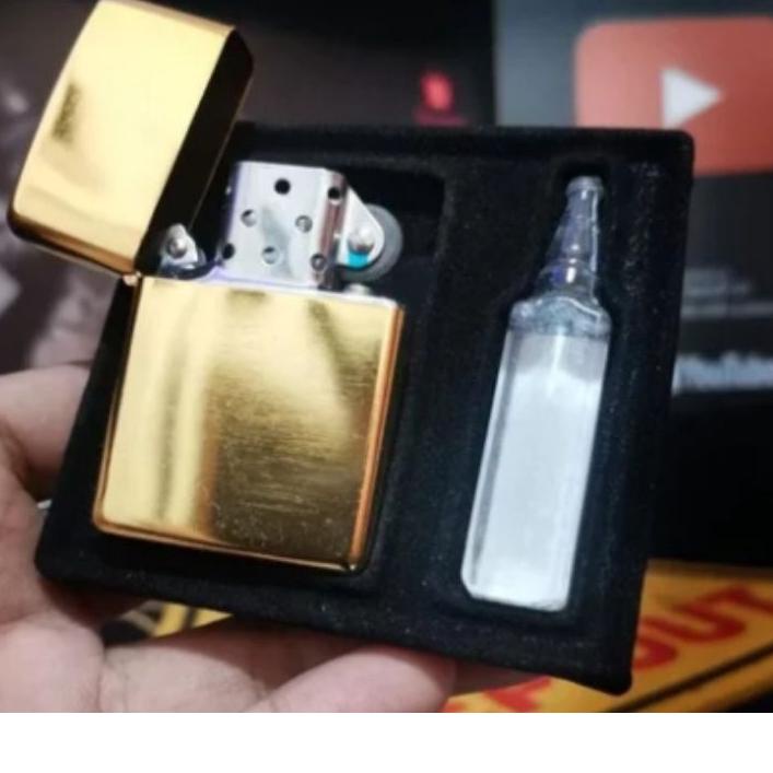 Terlaris TER- ZIPPO GOLD BERDENTING KW SUPER - ZP SET 208-2 INCLUDE MINYAK ..