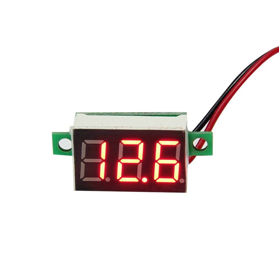 Digital Voltmeter Mini Tanpa Frame 4,5-32 V DC 2 kabel