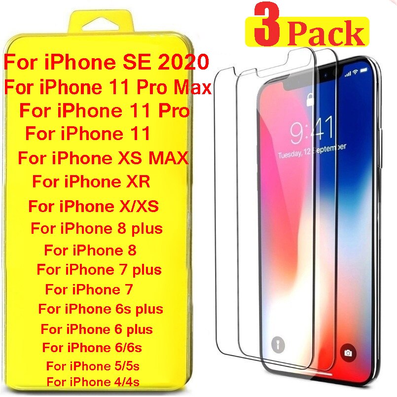 Pelindung Layar Tempered Glass Untuk Iphone X Xs 11 Pro Max Xr 6 7 8 Se 2020