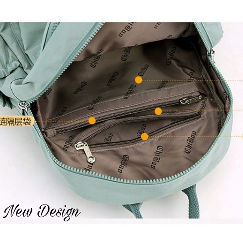 ORIGINAL Tas Ransel Chibao Wanita IMPORT KOREA Elegan Design Tebal Anti Air Terbaru Best Seller