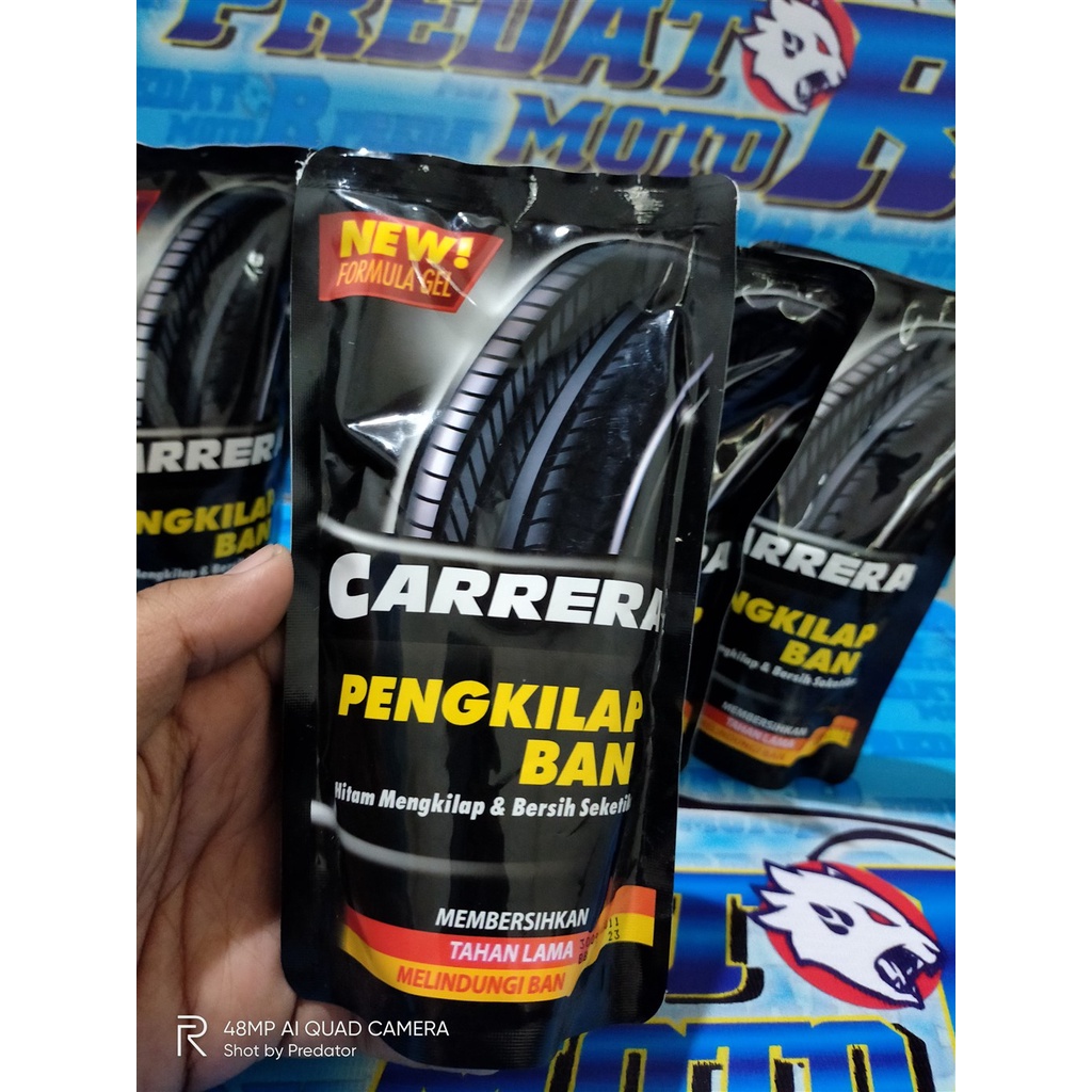 PEMBERSIH PENGHITAM PENGKILAP SEMIR BAN MOTOR MOBIL CARRERA 200ML