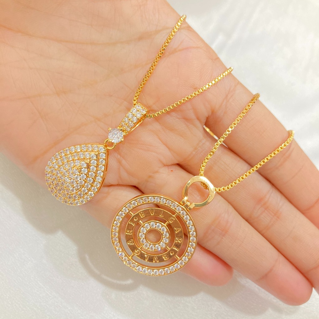 Kalung Wanita 45 cm Lapis Emas Perhiasan Xuping