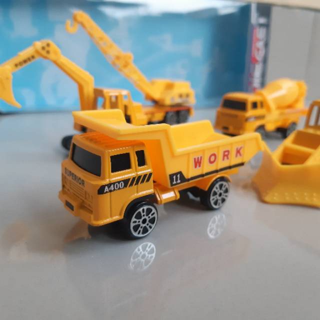 Diecast Set Kendaraan Kontruksi Alloy - Mainan Miniatur Mobil Truk